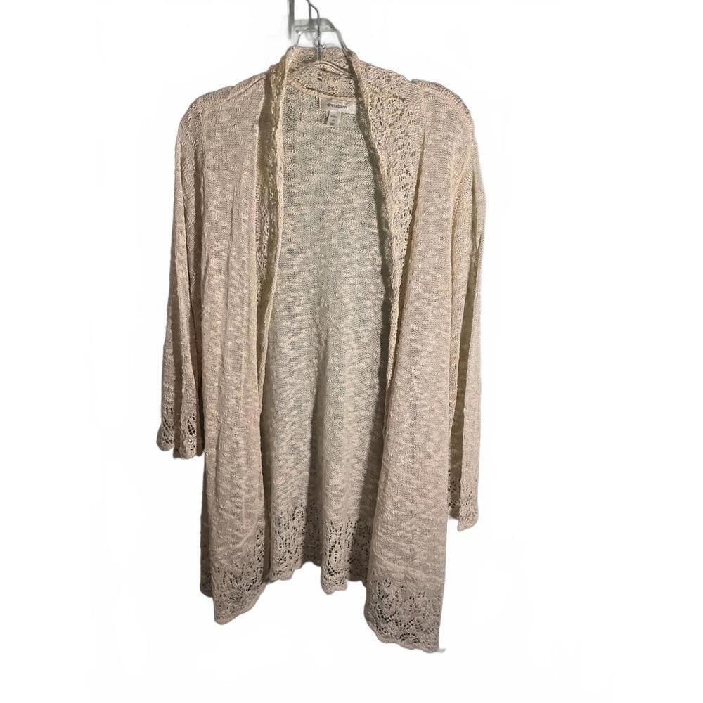 Lightweight Open Knit  Delicate Semi Sheer With Scalloped edges  Size 2X